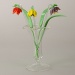 Blumenstecker mit Glas, 3 Blumen, 3 Glasblätter